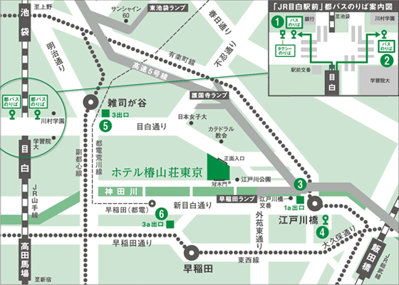 椿山荘の地図