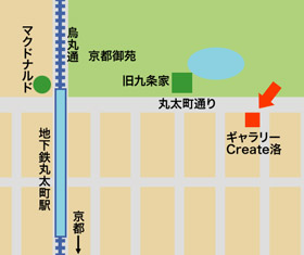 ギャラリーcreate洛の地図