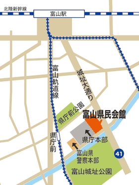 富山県民会館地図